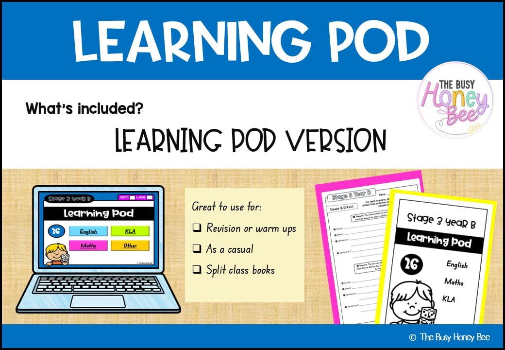 Stage 3 Year B Homework/Learning Pods Ultimate Mega Bundle - Homework | Casual Teaching