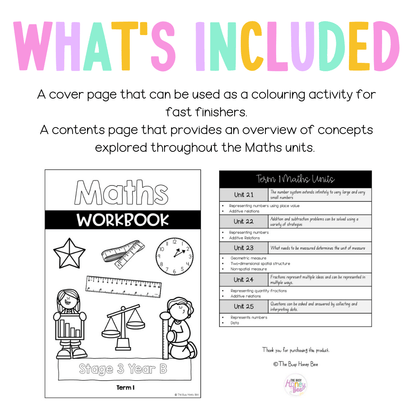 Stage 3 Year B NSW Maths Workbook Term 1 - Workbook | Worksheets