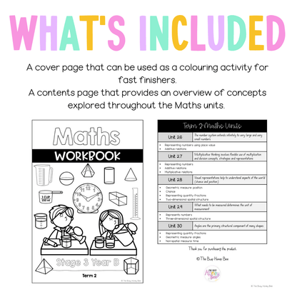 Stage 3 Year B NSW Maths Workbook Term 2 - Workbook | Worksheets