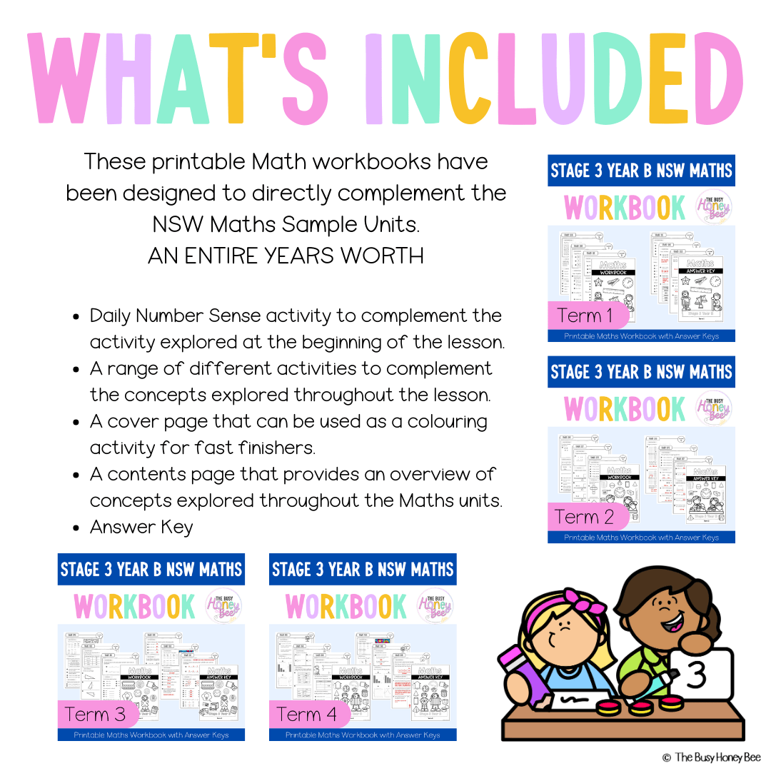 Stage 3 Year B NSW Maths Workbook ULTIMATE Mega Bundle - Workbook | Worksheets