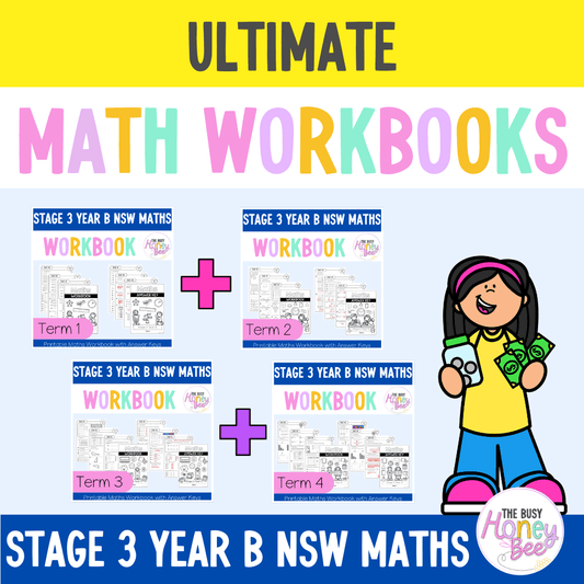 Stage 3 Year B NSW Maths Workbook ULTIMATE Mega Bundle - Workbook | Worksheets