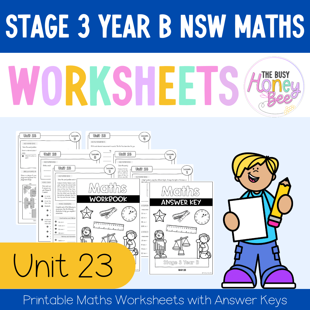 Stage 3 Year B NSW Maths Worksheets Unit 23 - Workbook | Worksheets