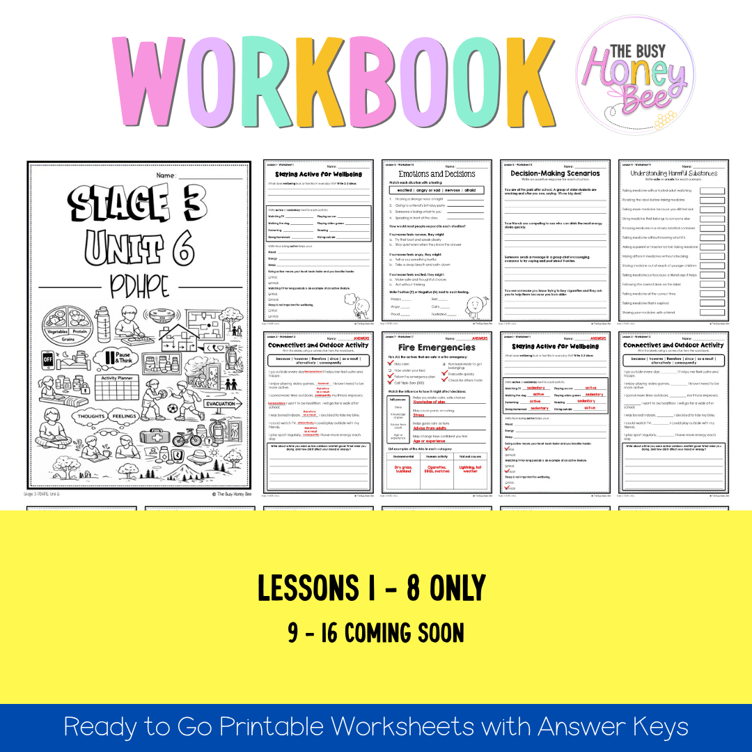 Stage 3 Year B NSW PDHPE Sample Unit 6 Teaching Pack - Teaching Bundle
