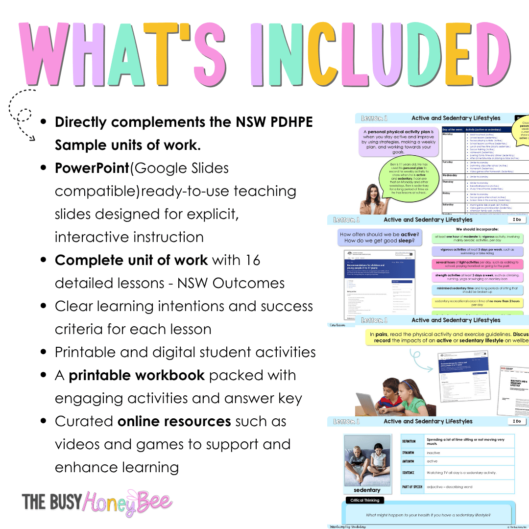 Stage 3 Year B NSW PDHPE Sample Unit 6 Teaching Pack - Teaching Bundle
