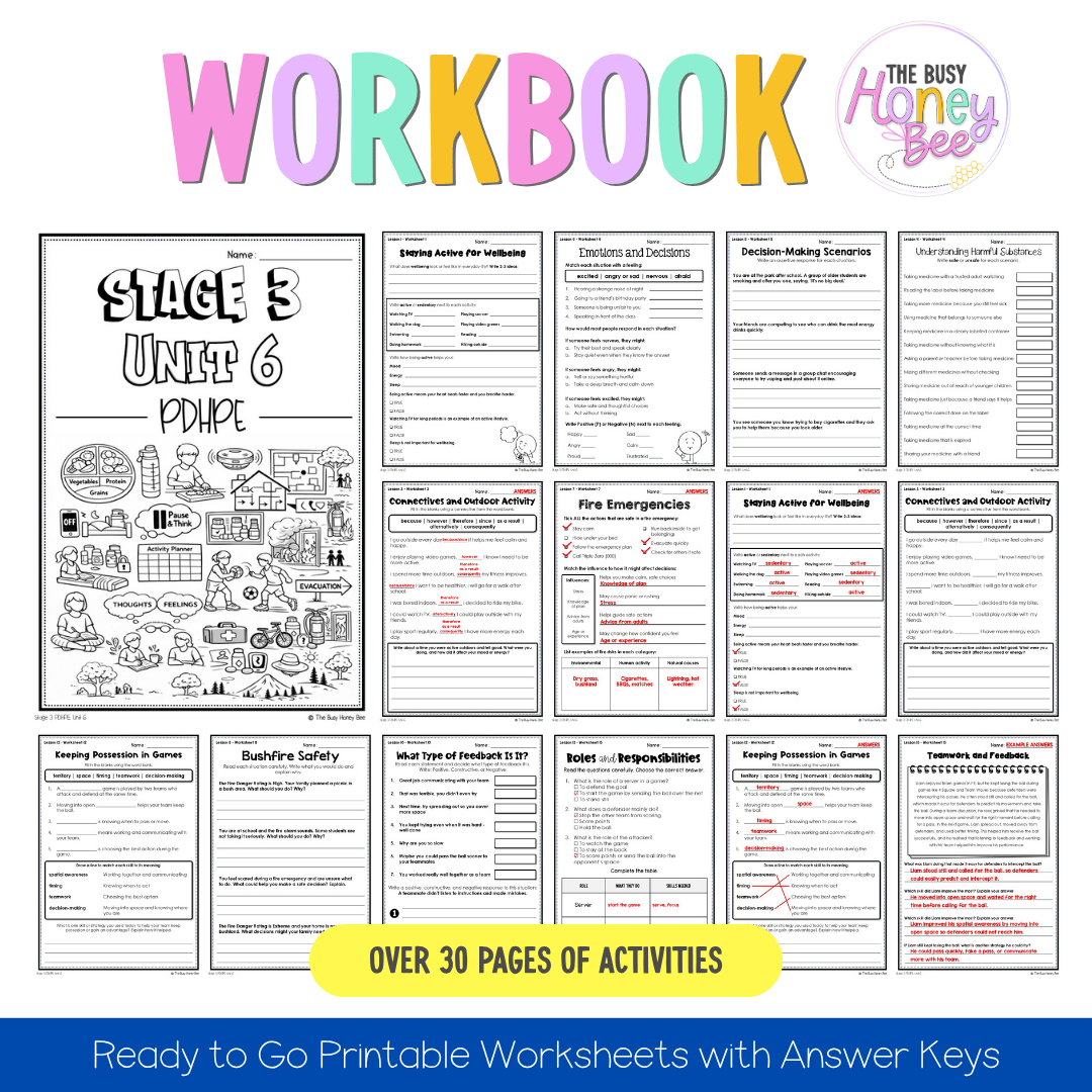 Stage 3 Year B NSW PDHPE Sample Unit 6 Teaching Pack - Teaching Bundle