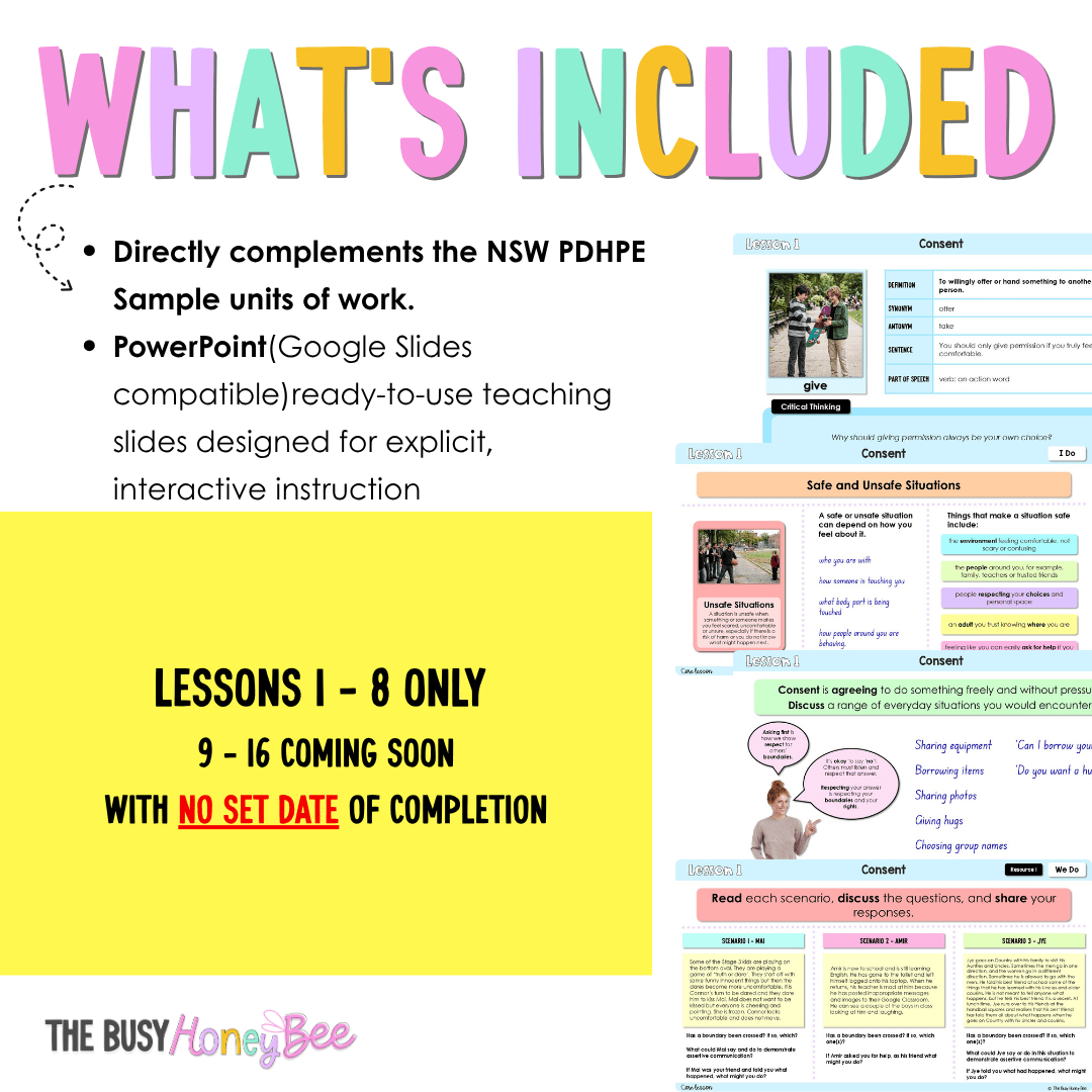 Stage 3 Year B NSW PDHPE Sample Unit 7 Teaching Pack - Teaching Bundle