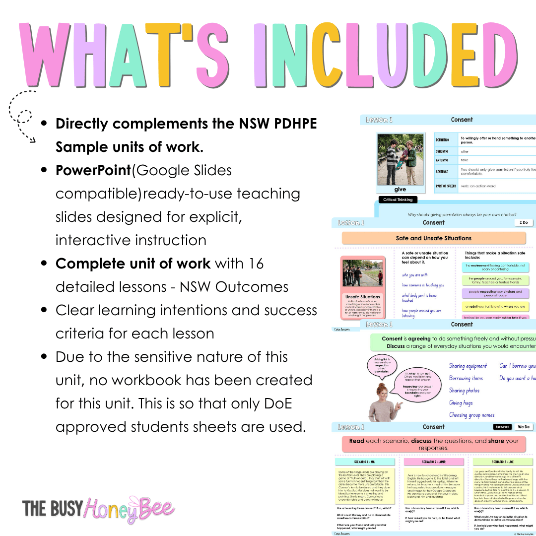 Stage 3 Year B NSW PDHPE Sample Unit 7 Teaching Pack - Teaching Bundle