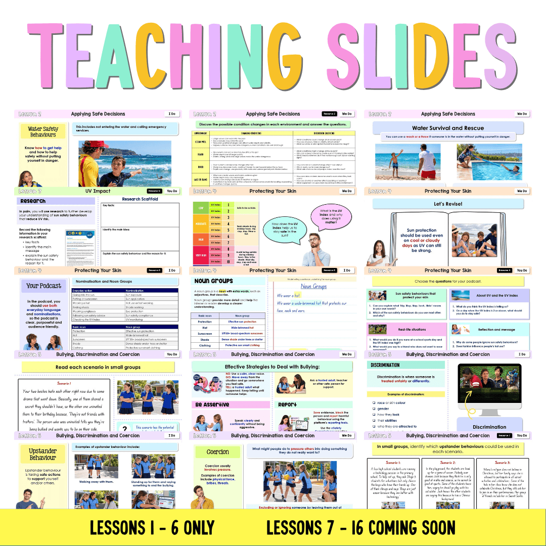 Stage 3 Year B NSW PDHPE Sample Unit 8 Teaching Pack - Teaching Bundle