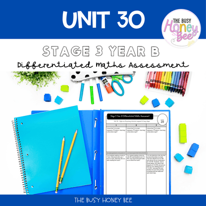 Stage 3 Year B Term 2 Differentiated Maths Assessment Bundle - Assessment