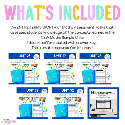 Stage 3 Year B Term 2 Differentiated Maths Assessment Bundle - Assessment