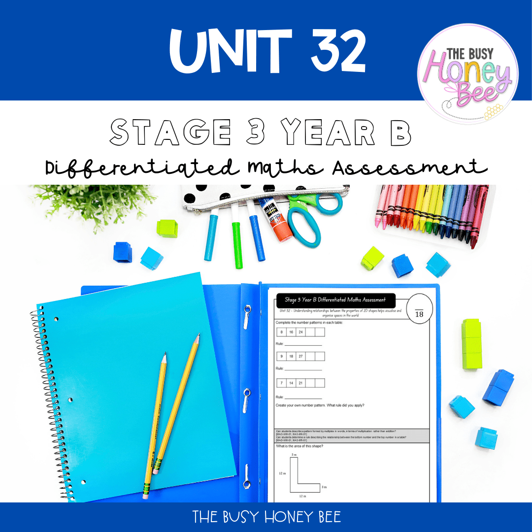 Stage 3 Year B Term 3 Differentiated Maths Assessment Bundle - Assessment
