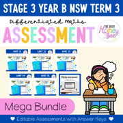 Stage 3 Year B Term 3 Differentiated Maths Assessment Bundle - Assessment