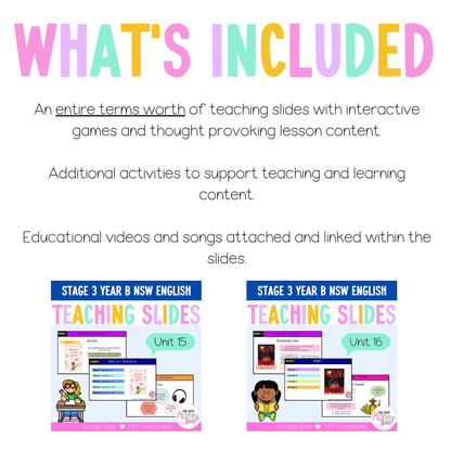 Stage 3 Year B Term 4 English Teaching Slides Mega Bundle - Teaching Slides