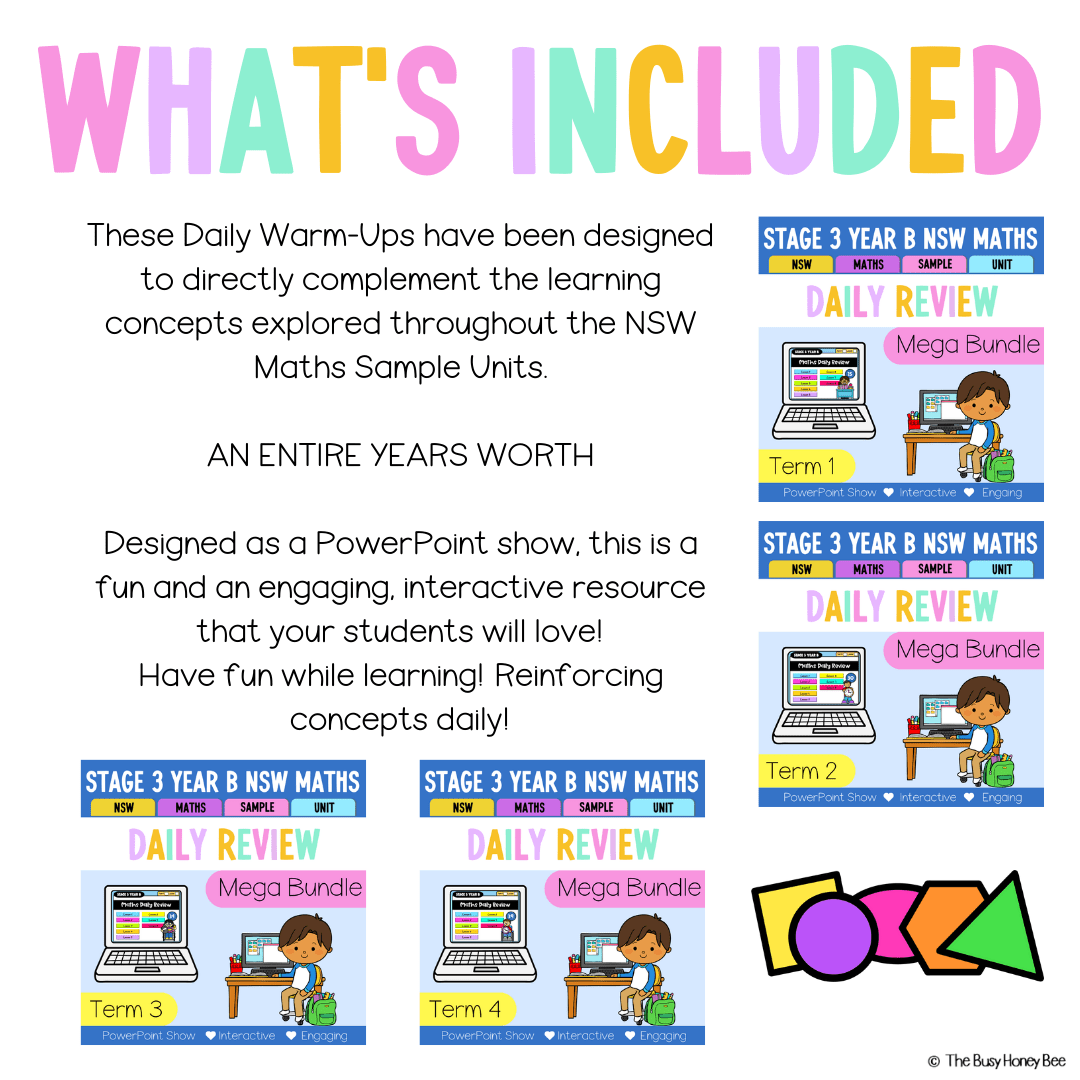 Stage 3 Year B Ultimate Australian | NSW Maths Daily Review | Warm-Up Mega Bundle - Warm Up | Revision