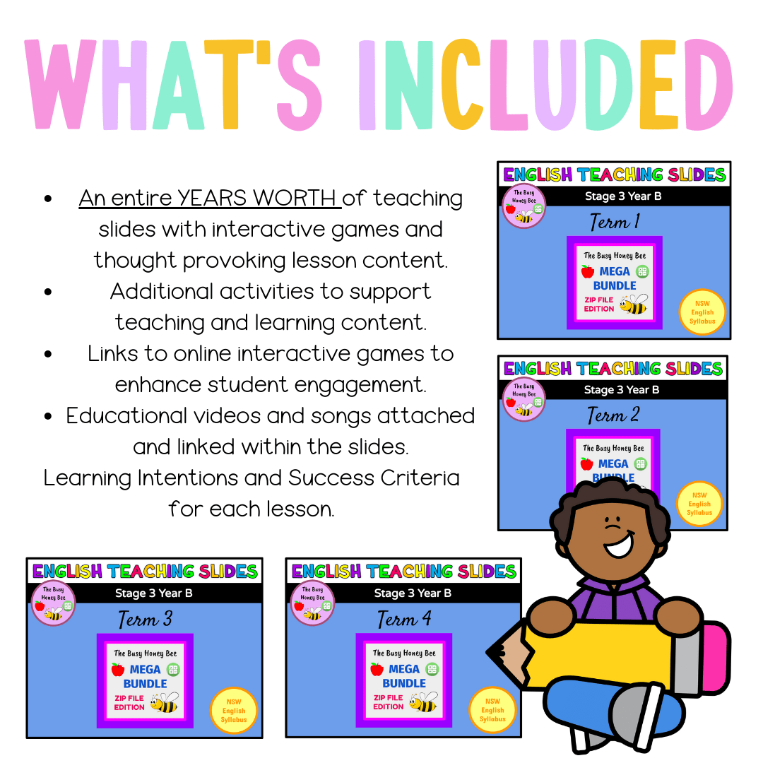 Stage 3 Year B Ultimate English Teaching Slides Mega Bundle - Teaching Slides