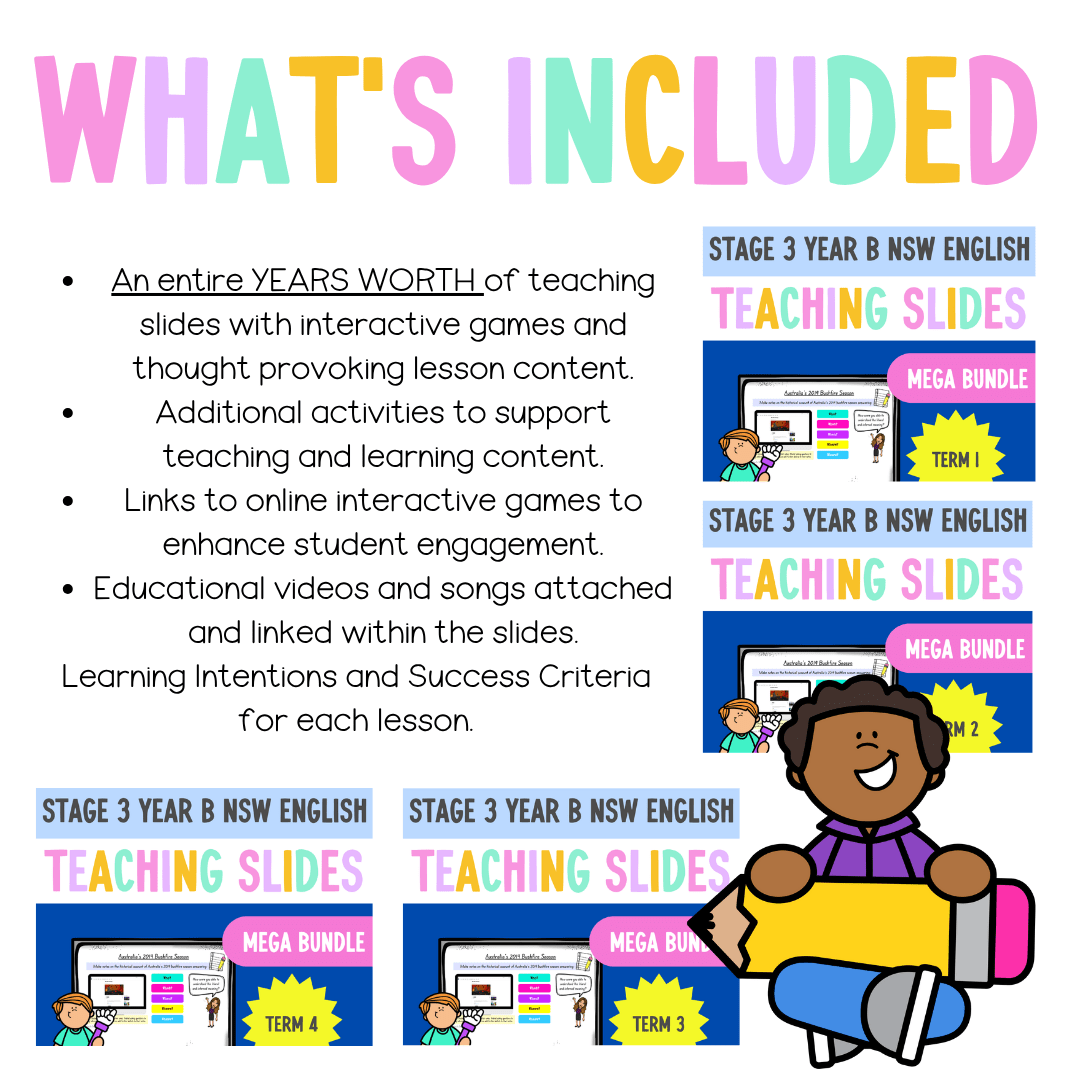 Stage 3 Year B Ultimate English Teaching Slides Mega Bundle - Teaching Slides