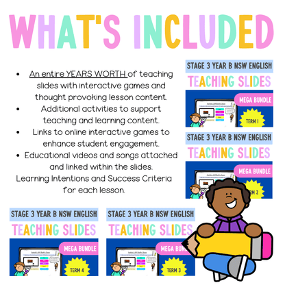 Stage 3 Year B Ultimate English Teaching Slides Mega Bundle - Teaching Slides