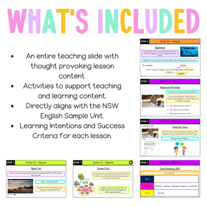 Stage 3 Year B Unit 10 NSW Genre English Teaching Slides - Teaching Slides