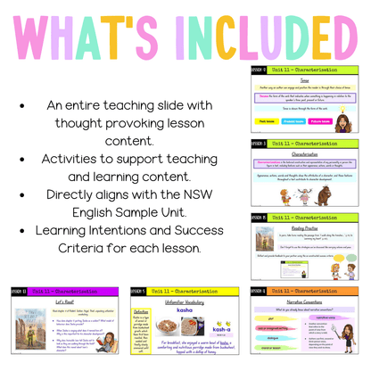Stage 3 Year B Unit 11 NSW Characterization English Teaching Slides - Teaching Slides