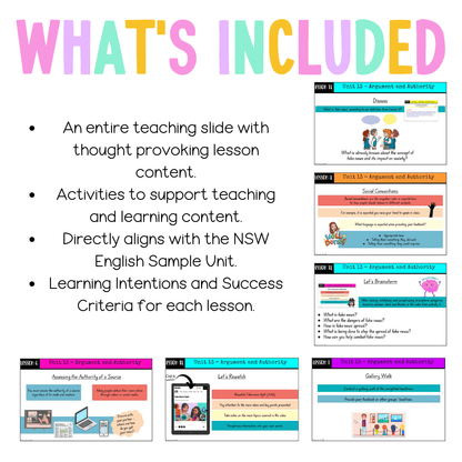 Stage 3 Year B Unit 13 NSW Argument and Authority English Teaching Slides - Teaching Slides
