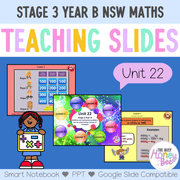 Stage 3 Year B Unit 22 NSW Maths Teaching Slides - Zip Folder: Smart Notebook, PowerPoint, Google Slide Compatible