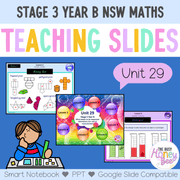 Stage 3 Year B Unit 29 NSW Maths Teaching Slides - Zip Folder: Smart Notebook, PowerPoint, Google Slide Compatible
