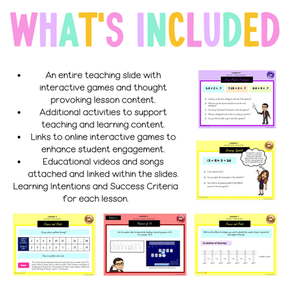Stage 3 Year B Unit 33 NSW Maths Teaching Slides - Zip Folder: Smart Notebook, PowerPoint, Google Slide Compatible