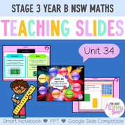 Stage 3 Year B Unit 34 NSW Maths Teaching Slides - Zip Folder: Smart Notebook, PowerPoint, Google Slide Compatible