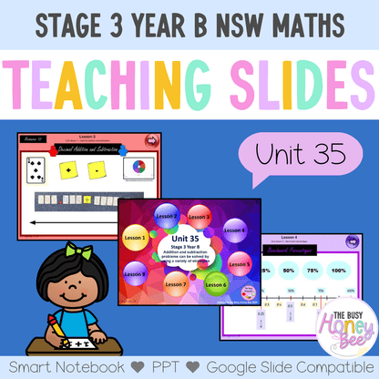 Stage 3 Year B Unit 35 NSW Maths Teaching Slides - Zip Folder: Smart Notebook, PowerPoint, Google Slide Compatible