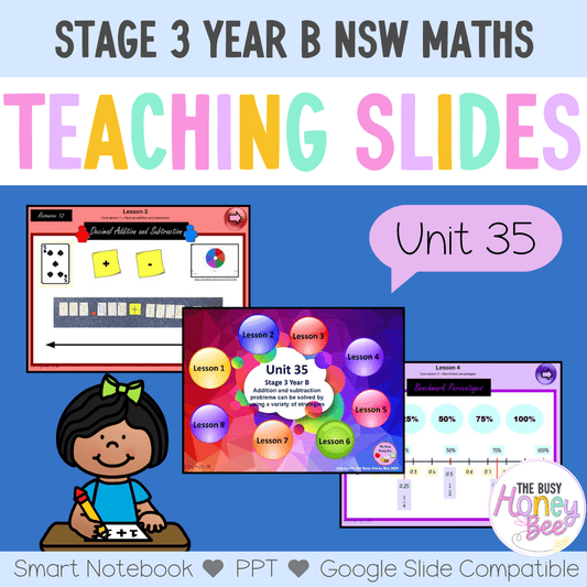 Stage 3 Year B Unit 35 NSW Maths Teaching Slides - Zip Folder: Smart Notebook, PowerPoint, Google Slide Compatible
