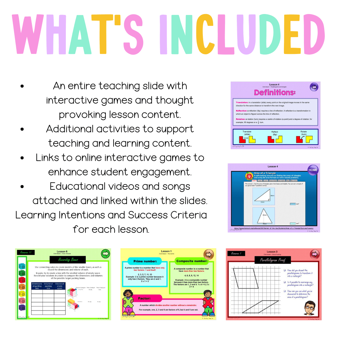 Stage 3 Year B Unit 37 NSW Maths Teaching Slides - Zip Folder: Smart Notebook, PowerPoint, Google Slide Compatible