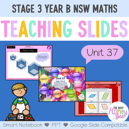 Stage 3 Year B Unit 37 NSW Maths Teaching Slides - Zip Folder: Smart Notebook, PowerPoint, Google Slide Compatible