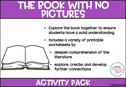 The Book With No Pictures Activity Pack - Activity Pack
