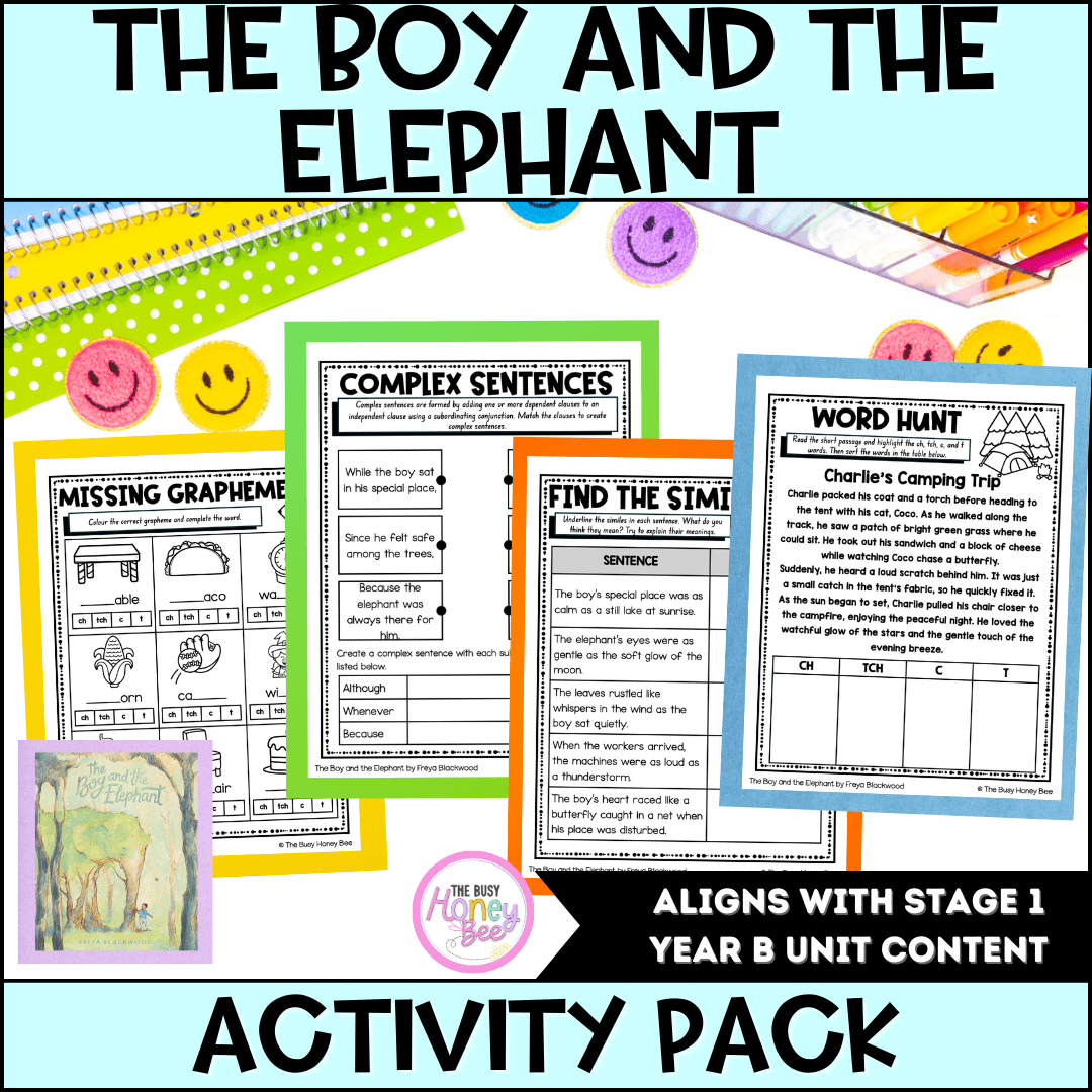 The Boy and the Elephant by Freya Blackwood Activity Pack -