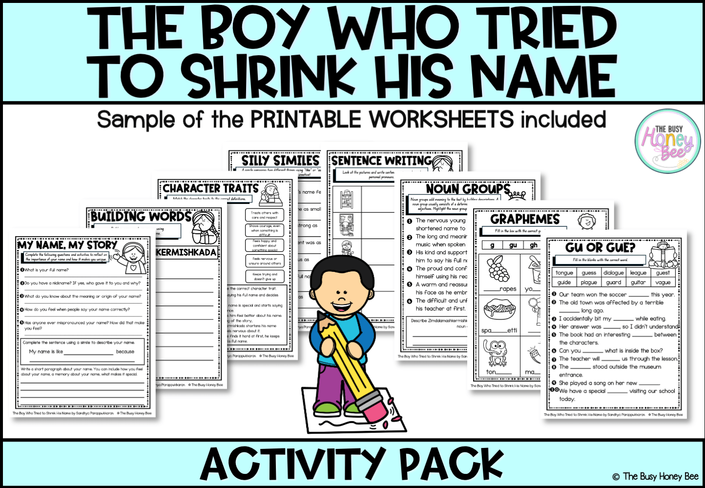 The Boy Who Tried to Shrink His Name by Sandhya Parappukkaran Activity Pack -