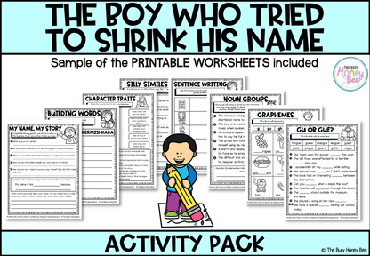 The Boy Who Tried to Shrink His Name by Sandhya Parappukkaran Activity Pack -