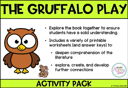 The Gruffalo Play by Julia Donaldson Activity Pack - Activity Pack