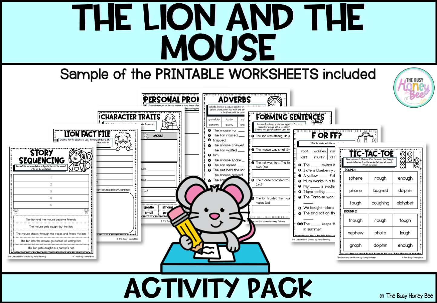 The Lion and the Mouse by Jerry Pinkney Activity Pack -
