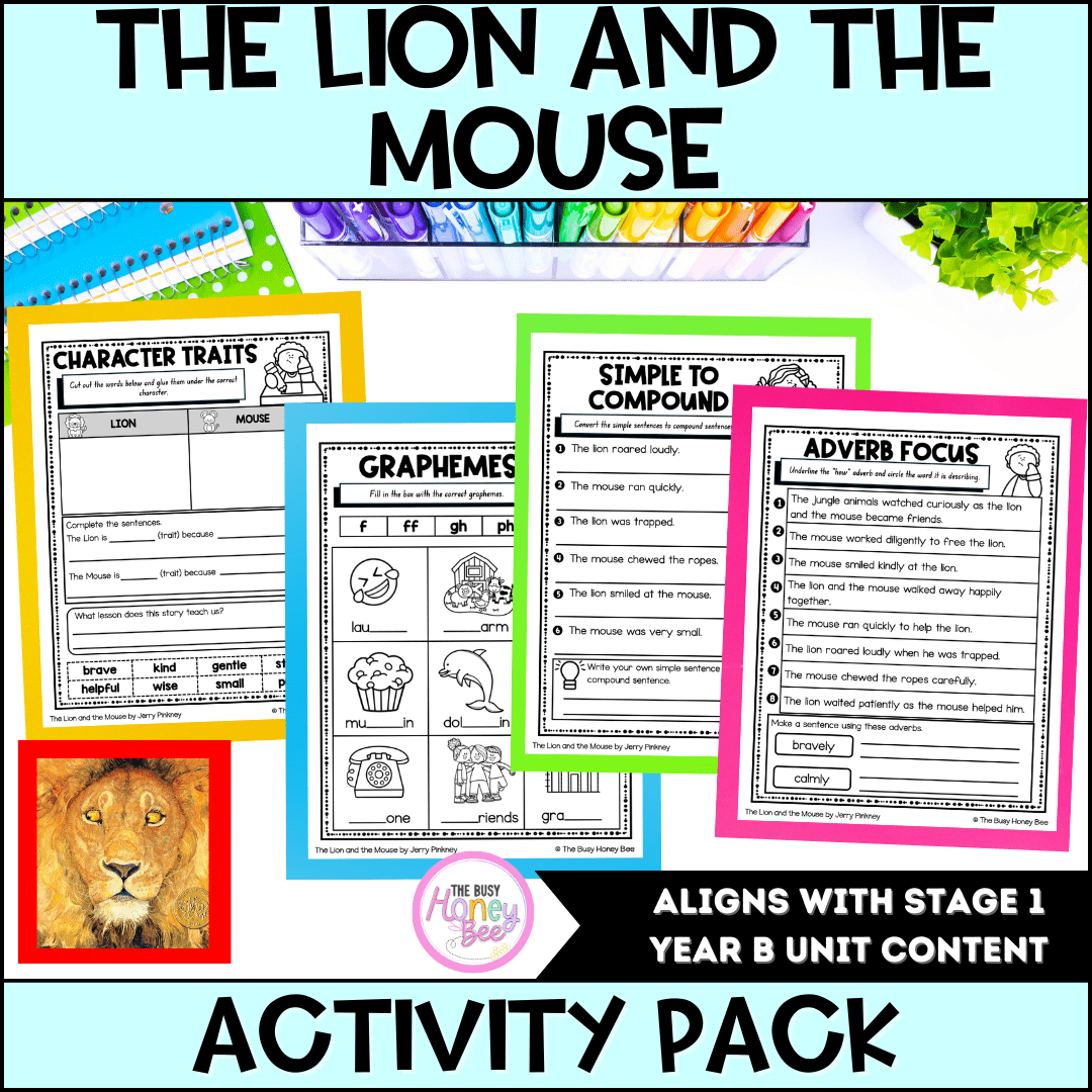 The Lion and the Mouse by Jerry Pinkney Activity Pack -