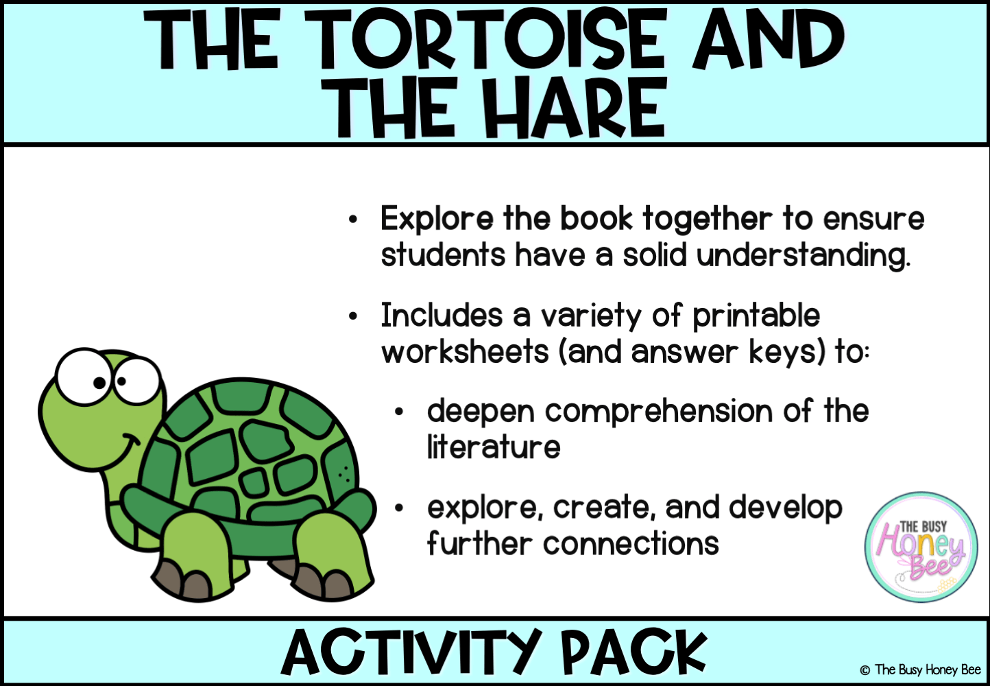 The Tortoise and the Hare by Bruce Whatley Activity Pack -