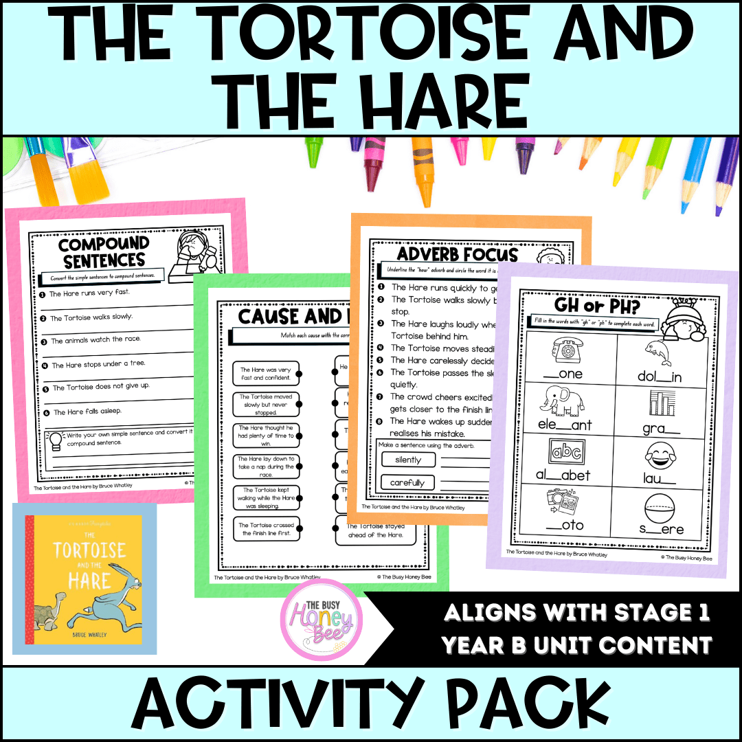 The Tortoise and the Hare by Bruce Whatley Activity Pack -