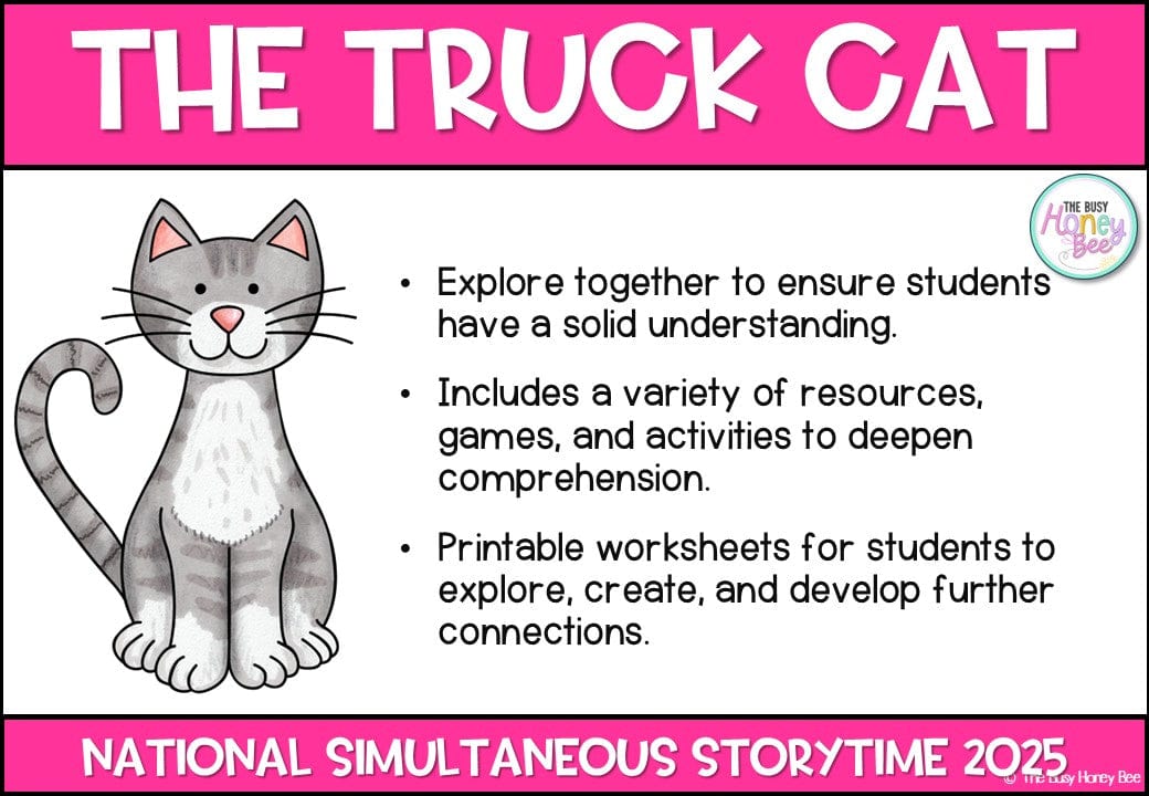 The Truck Cat - National Simultaneous Storytime - CBCA 2025 - Literacy Book Pack - Activity Pack