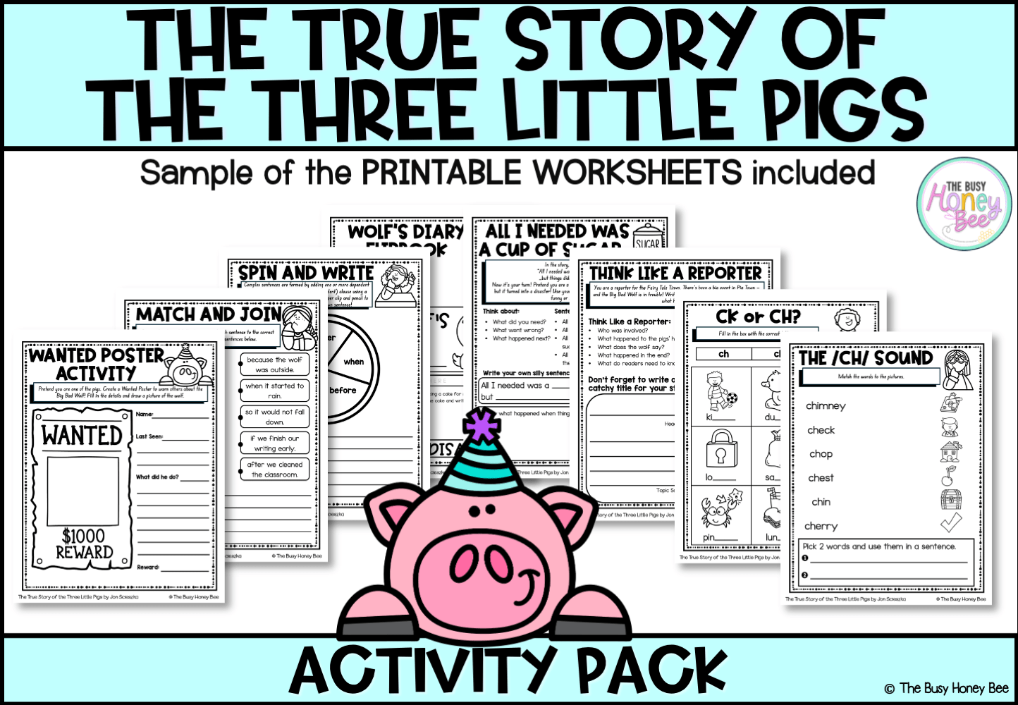 The True Story of the Three Little Pigs by Jon Scieszka Activity Pack - Activity Pack