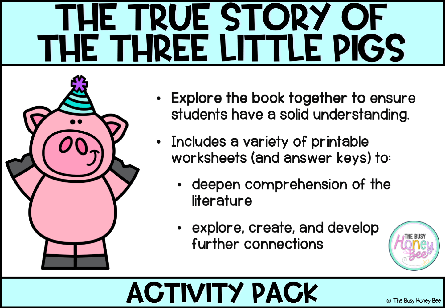 The True Story of the Three Little Pigs by Jon Scieszka Activity Pack - Activity Pack