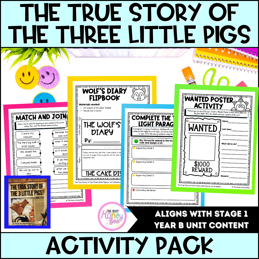 The True Story of the Three Little Pigs by Jon Scieszka Activity Pack - Activity Pack
