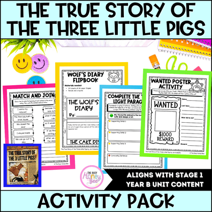 The True Story of the Three Little Pigs by Jon Scieszka Activity Pack - Activity Pack