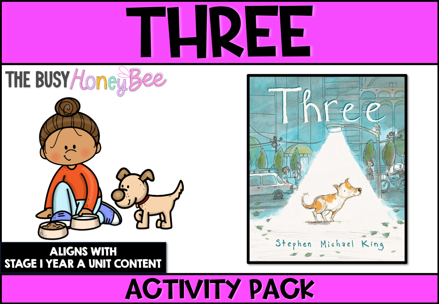 Three by Stephen Michael King Activity Pack -