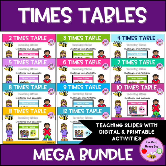 Times Table Teaching Slide and Printable MEGA Bundle - Teaching Bundle
