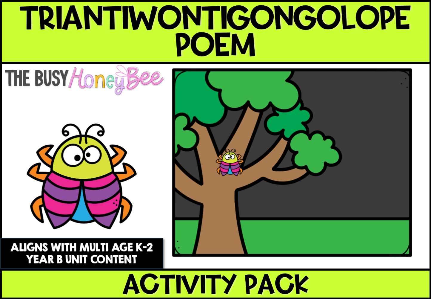 Triantiwontigongolope poem by C.J. Dennis Activity Pack - Activity Pack