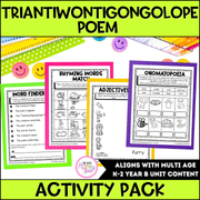 Triantiwontigongolope poem by C.J. Dennis Activity Pack - Activity Pack